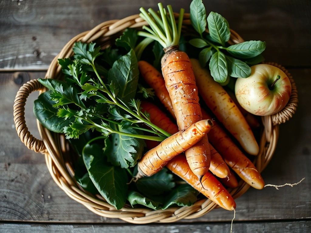 Korb mit saisonalem Gemüse